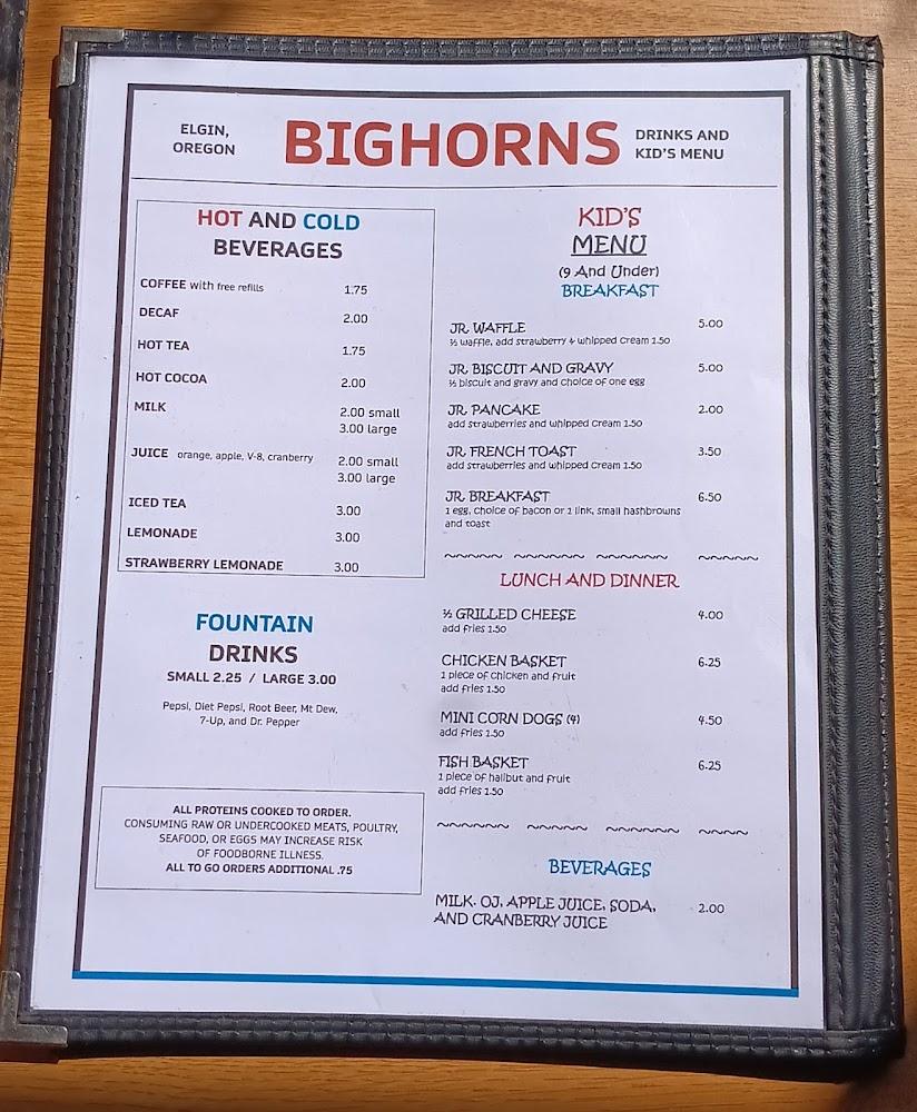 Big Horns of Elgin Menu image 3